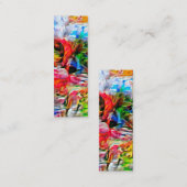 Kleurrijke Abstracte expressionistische Cat Art Pr Mini Visitekaartje (Voorkant / Achterkant)