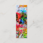 Kleurrijke Abstracte expressionistische Cat Art Pr Mini Visitekaartje (Achterkant)