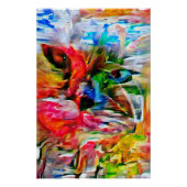 Kleurrijke Abstracte expressionistische Cat Art Pr Perfect Poster (Voorkant)