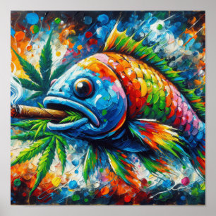 Kleurrijke Abstracte Fish Wall Decor Art Poster