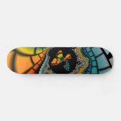 kleurrijke abstracte Fractal Butterfly Cacoon Skateboard (Horizontaal)