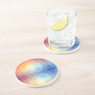 Kleurrijke Abstracte Geometrische Regenboog Zandsteen Onderzetter