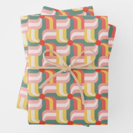 Kleurrijke Abstracte geometrische speldenwielen Inpakpapier Vel