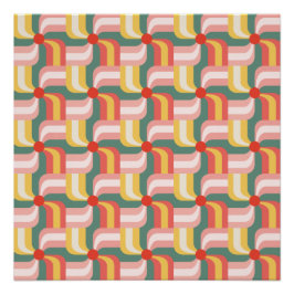 Kleurrijke Abstracte geometrische speldenwielen Perfect Poster