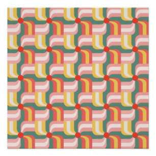 Kleurrijke Abstracte geometrische speldenwielen Perfect Poster