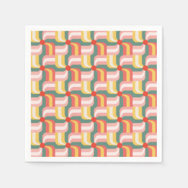 Kleurrijke Abstracte geometrische speldenwielen Servet