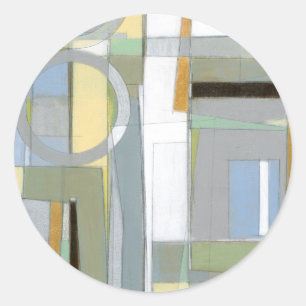 Kleurrijke Abstracte geometrische vormen Ronde Sticker