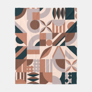 Kleurrijke abstracte geometrische vormmozaïekbackg fleece deken