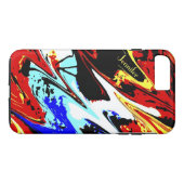 Kleurrijke Abstracte, gepersonaliseerde naam, rood Case-Mate iPhone Case (Achterkant (Horizontaal))