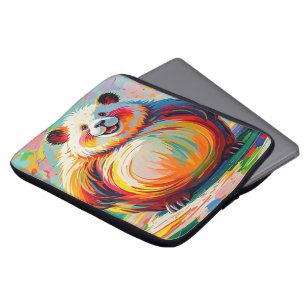 Kleurrijke abstracte gigantische beer panda art de laptop sleeve