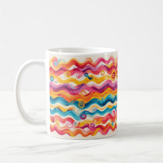 Kleurrijke Abstracte Golf Koffiemok
