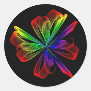 Kleurrijke Abstracte Golf Ronde Sticker