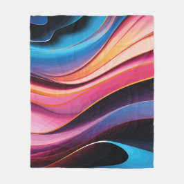 Kleurrijke Abstracte golven Fleece Deken