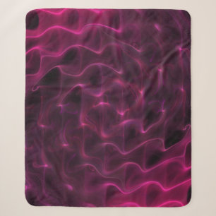 Kleurrijke Abstracte golven zwarte achtergrond Sherpa Deken