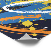 Kleurrijke Abstracte Graffiti Brush Strokes Poster (Hoek)