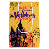 Kleurrijke Abstracte Halloween Party Medium Cadeauzakje (Achterkant)