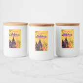 Kleurrijke Abstracte Halloween Party Voedselcontainer Etiket (Flessen)