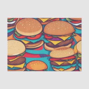 Kleurrijke Abstracte hamburger met levendige tinte Tissuepapier