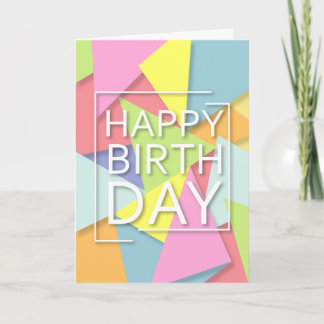 Kleurrijke Abstracte Happy Birthday Kaart