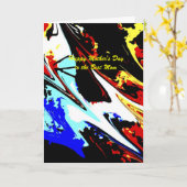 Kleurrijke Abstracte Happy Moederdag Moeder Groet Kaart (Gele Bloem)