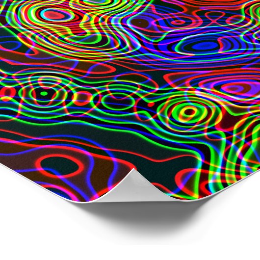 Kleurrijke Abstracte heldere Neon Lights Poster (Hoek)