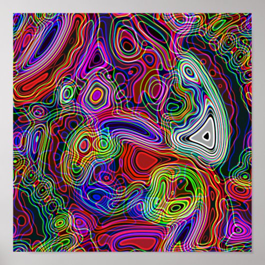 Kleurrijke Abstracte heldere Neon Lights Poster (Voorkant)