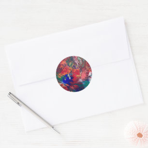Kleurrijke Abstracte Hippie Rainbow Sticker Labels