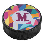 Kleurrijke Abstracte Hockey Puck met Initiaal (3/4)