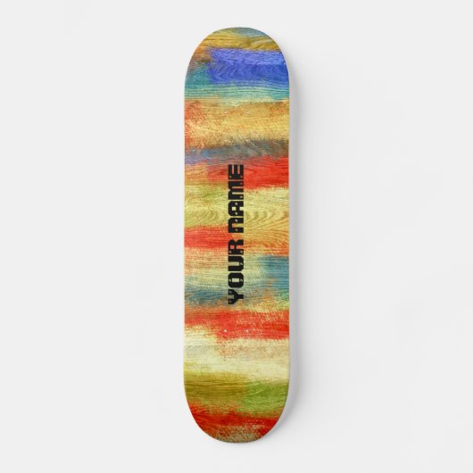 Kleurrijke Abstracte houten korrel Skateboard (Voorkant)