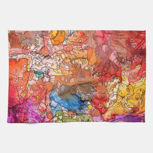 Kleurrijke Abstracte Illustratie Keuken Handdoek (Horizontaal)