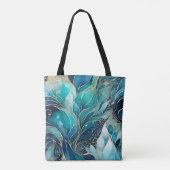 Kleurrijke Abstracte Ink Art Canvas tas (Achterkant)