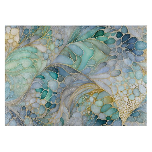 Kleurrijke Abstracte Ink Art Chopping Board Snijplank (Voorkant)