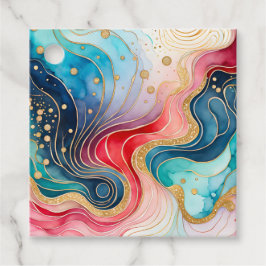 Kleurrijke Abstracte Ink Art Gift Labels