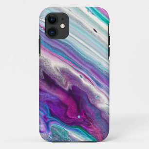 Kleurrijke Abstracte Ink Paint Swirl   Custom iPhone 11 Hoesje