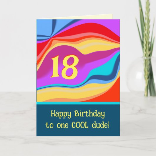 Kleurrijke Abstracte Inspirivity Custom Age Verjaa Kaart (Voorkant)