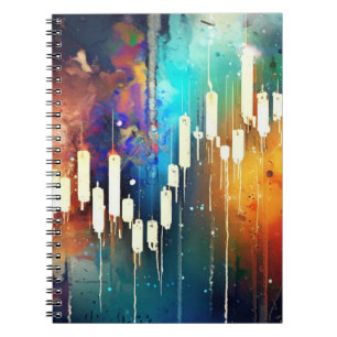 Kleurrijke abstracte kandelaar grafiek schilderen notitieboek