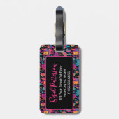 Kleurrijke Abstracte katten Bagagelabel (Achterkant verticaal)