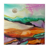 Kleurrijke Abstracte keramische Tegel Tegeltje (Voorkant)