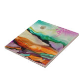 Kleurrijke Abstracte keramische Tegel Tegeltje (Zijkant)