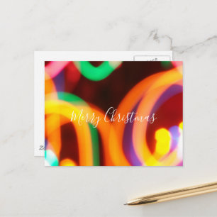 Kleurrijke Abstracte Kerstverlichting Prettig Kers Briefkaart