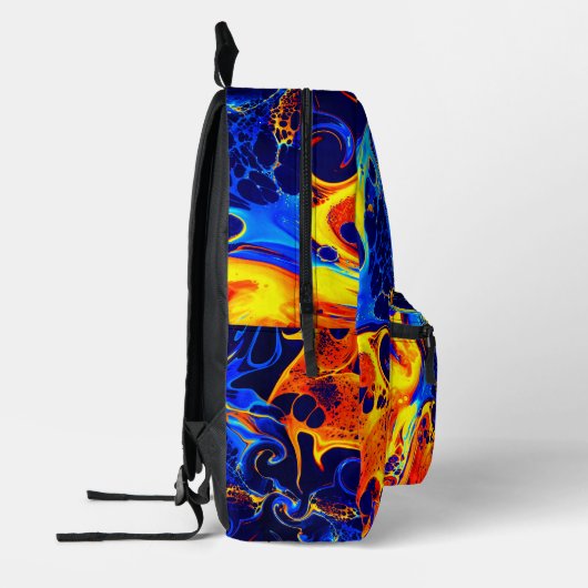 Kleurrijke abstracte kleur golvend bedrukte rugzak (Links)