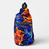 Kleurrijke abstracte kleur golvend sling bag (Voorkant)