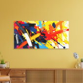 Kleurrijke Abstracte kunst - Canvas Afdruk (Insitu (Woonkamer))
