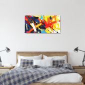 Kleurrijke Abstracte kunst - Canvas Afdruk (Insitu (Slaapkamer))