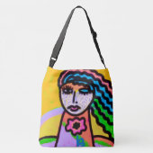 Kleurrijke Abstracte Kunst Crossbody Tas (Achterkant)