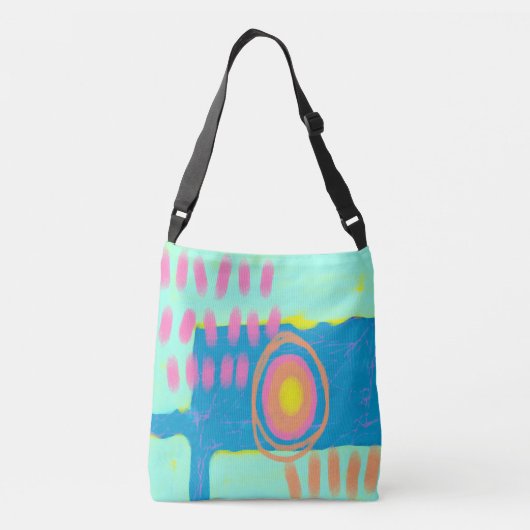 Kleurrijke Abstracte Kunst Crossbody Tas (Achterkant)
