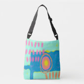 Kleurrijke Abstracte Kunst Crossbody Tas (Voorkant)