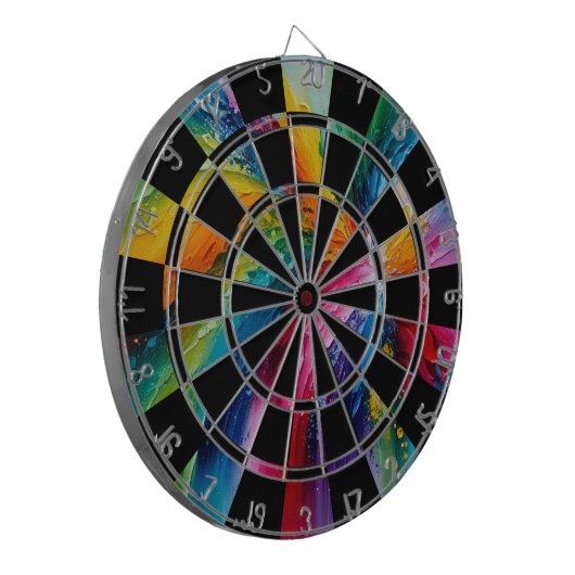 Kleurrijke Abstracte kunst Dartbord (Voorkant Links)
