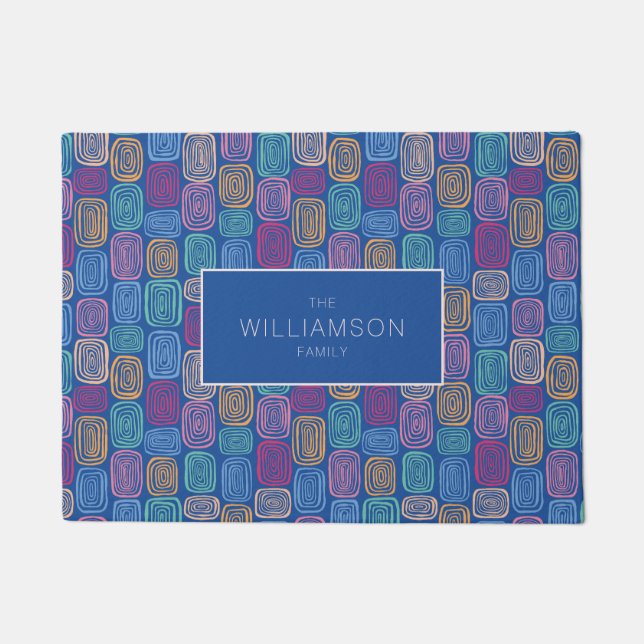 Kleurrijke abstracte kunst doodle deurmat (Voorkant)