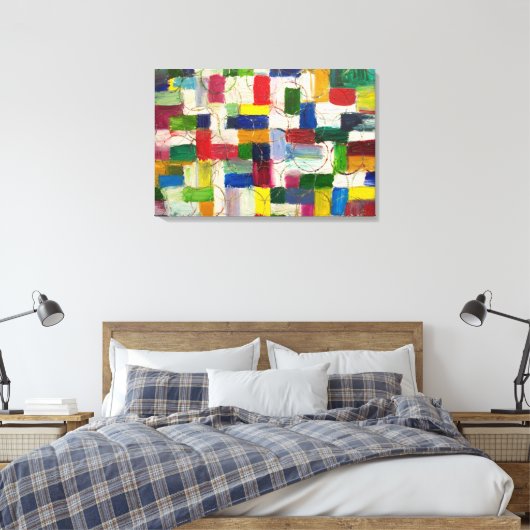 Kleurrijke Abstracte kunst Geometrische Hedendaags Canvas Afdruk (Insitu (Slaapkamer))